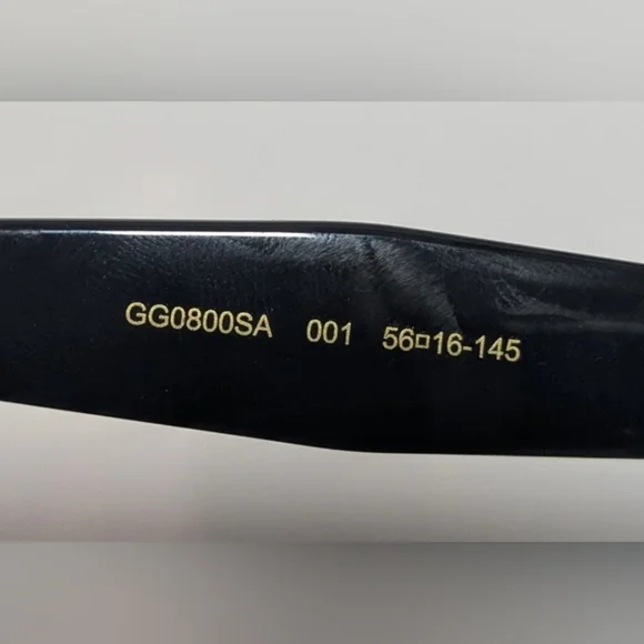 Gucci Women Square Sunglasses GG0800SA 001 Black/Grey Lens 56mm Authentic - Picture 10 of 10